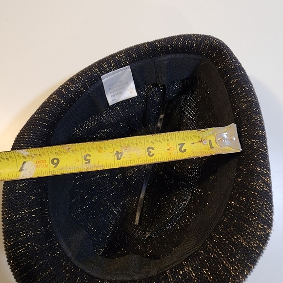 Women's Black and Golden Glitter Fedora Cotton  Hat  OS - Picture 11 of 11